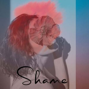 Woman In Love is a digital collage art of a woman in pain and shame, by Zena Ghossoub